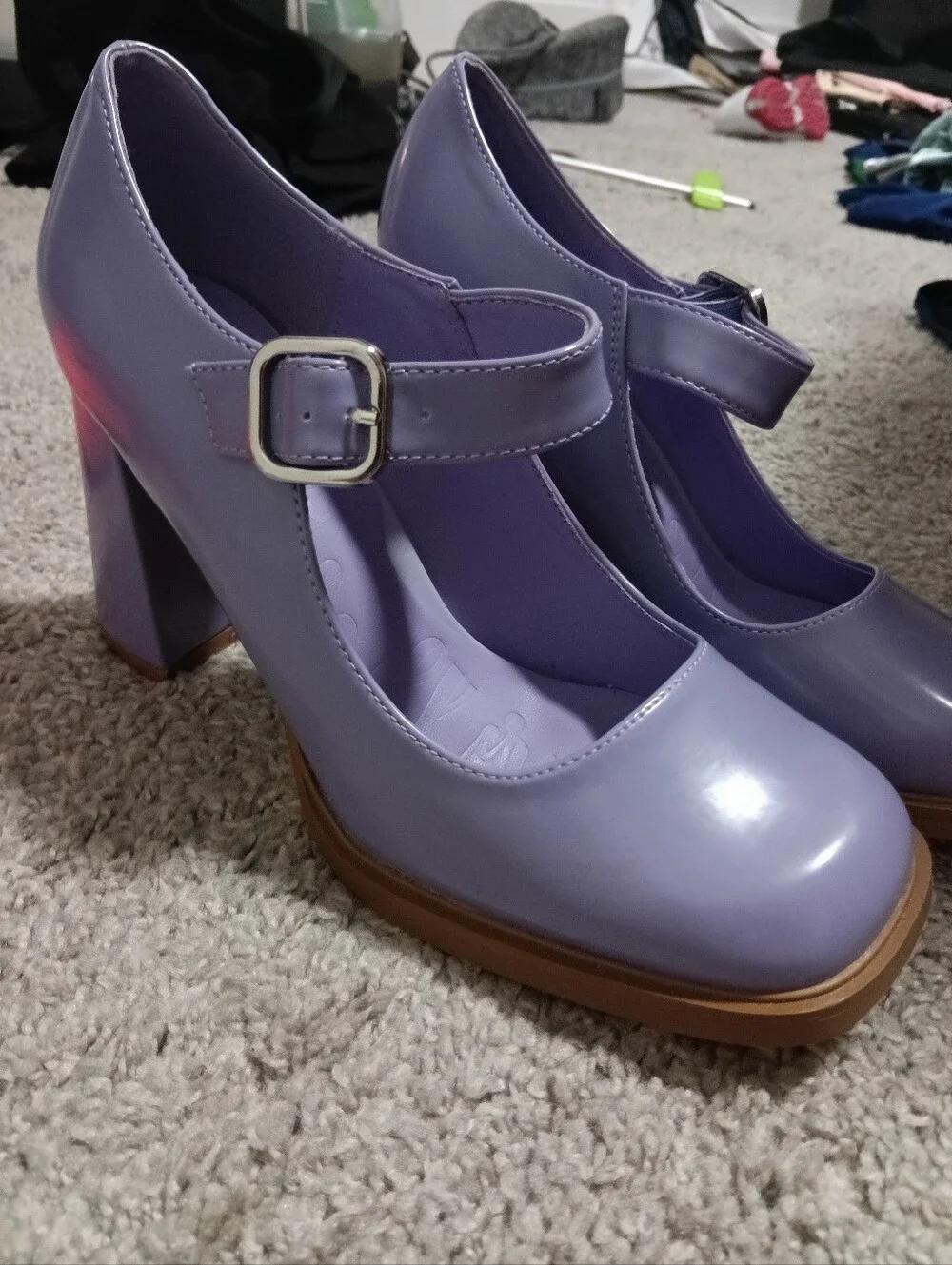 Olivia Miller Women's Mercury Mary Jane Heels Lavender Size 7 NEW
